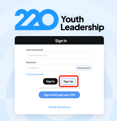 Click Sign Up